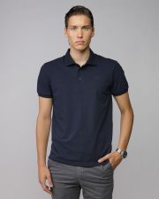 BLUE MEN'S SHORT SLEEVE POLO SHIRT