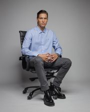 BLUE MEN'S COTTON SHIRT