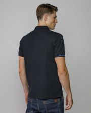 FEKETE FÉRFI RÖVID UJJÚ GALLÉROS PÓLÓ