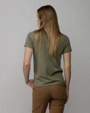 KHAKI WOMEN'S V-NECK SHORT SLEEVE T-SHIRT