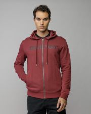 BORDÓ FÉRFI CIPZÁRAS PULÓVER