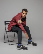 BORDÓ FÉRFI CIPZÁRAS PULÓVER