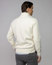 WHITE MEN'S KNITTED SWEATER