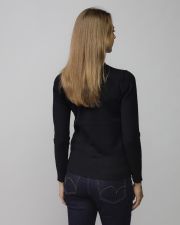 BLACK WOMEN'S KNITTED TURTLENECK SWEATER