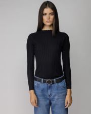 BLACK WOMEN'S KNITTED SWEATER