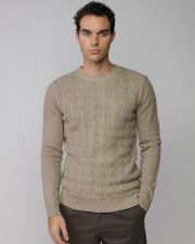 GREY MEN'S KNITTED SWEATER