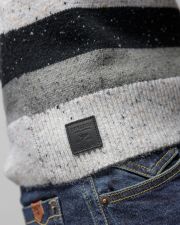 BLACK MEN'S STRIPED KNITTED SWEATER