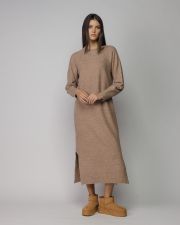 BROWN WOMEN'S KNITTED DRESS