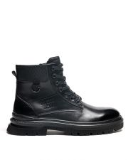 BLACK MEN'S LEATHER BOOTS - AUSTIN