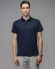 BLUE MEN'S SHORT SLEEVE POLO SHIRT