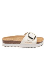 WHITE WOMEN'S SLIPPERS  - GAIA BUCKLE