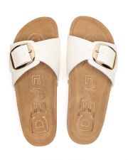 WHITE WOMEN'S SLIPPERS  - GAIA BUCKLE