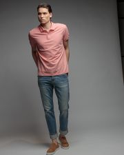PINK MEN'S SHORT SLEEVE POLO SHIRT