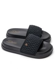 BLACK WOMEN'S SLIPPERS  - SOLENA
