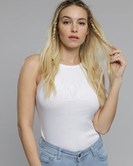 WHITE WOMEN'S SLEEVLESS TOP 2D23SS4509SL3305