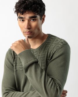 KHAKI FÉRFI KÖTÖTT PULÓVER 1D23FW6011LS1124