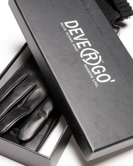 BLACK WOMEN'S LEATHER GLOVES 2D23FW8533KE2100