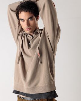 GREY MEN'S HOODIE 1D24FW4079LS0706