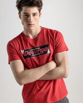 PIROS FÉRFI RÖVID UJJÚ PÓLÓ 1D25SS4030SS0105