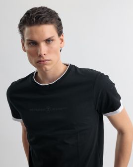 FEKETE FÉRFI RÖVID UJJÚ PÓLÓ 1D25SS4055SS0105