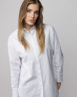 WHITE WOMEN'S LOOSE SHIRT 2D25FW5500LS1305