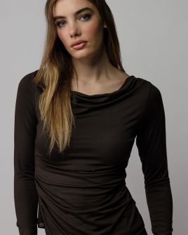 BARNA NŐI HOSSZÚ UJJÚ PÓLÓ 2D25FW4564LS0205