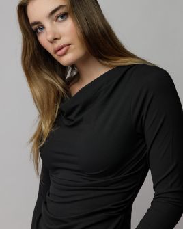 BLACK WOMEN'S LONG SLEEVE T-SHIRT 2D25FW4564LS0205