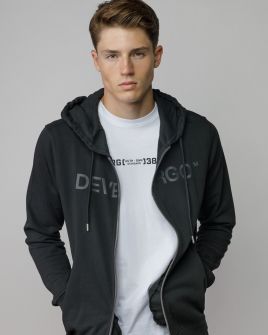 BLACK MEN'S ZIP SWEATER 1D25FW4074KA0705