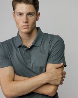 SZÜRKE FÉRFI RÖVID UJJÚ GALLÉROS PÓLÓ 1D25FW4030SS0405