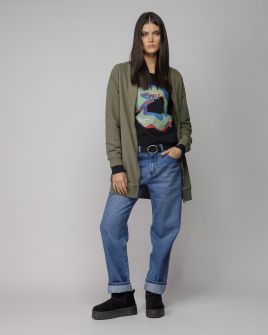 KHAKI NŐI HOSSZÚ CIPZÁRAS KARDIGÁN 2D25FW4587KA0705