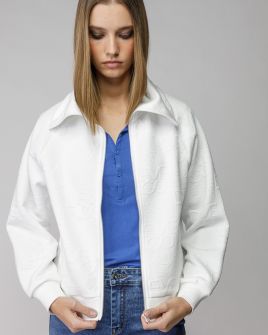 FEHÉR NŐI CIPZÁRAS ZSAKÁRD PULÓVER 2D25FW4597KA1201