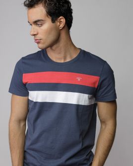 MULTICOLOR MEN'S STRIPED SHORT SLEEVE T-SHIRT 1D25FW4056SS0105