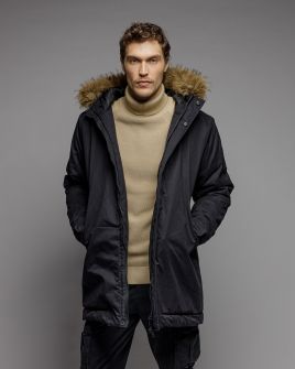 FEKETE FÉRFI HOSSZÚ KABÁT 1D25FW3005KA1600