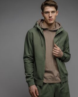 KHAKI FÉRFI CIPZÁRAS PULÓVER 1D26SS4083KA0706