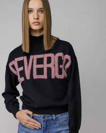 FEKETE NŐI KÖTÖTT GARBÓ PULÓVER 2D25FW6531LS1101