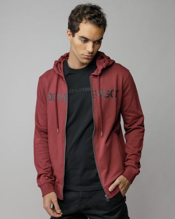 BORDÓ FÉRFI CIPZÁRAS PULÓVER 1D25FW4074KA0705